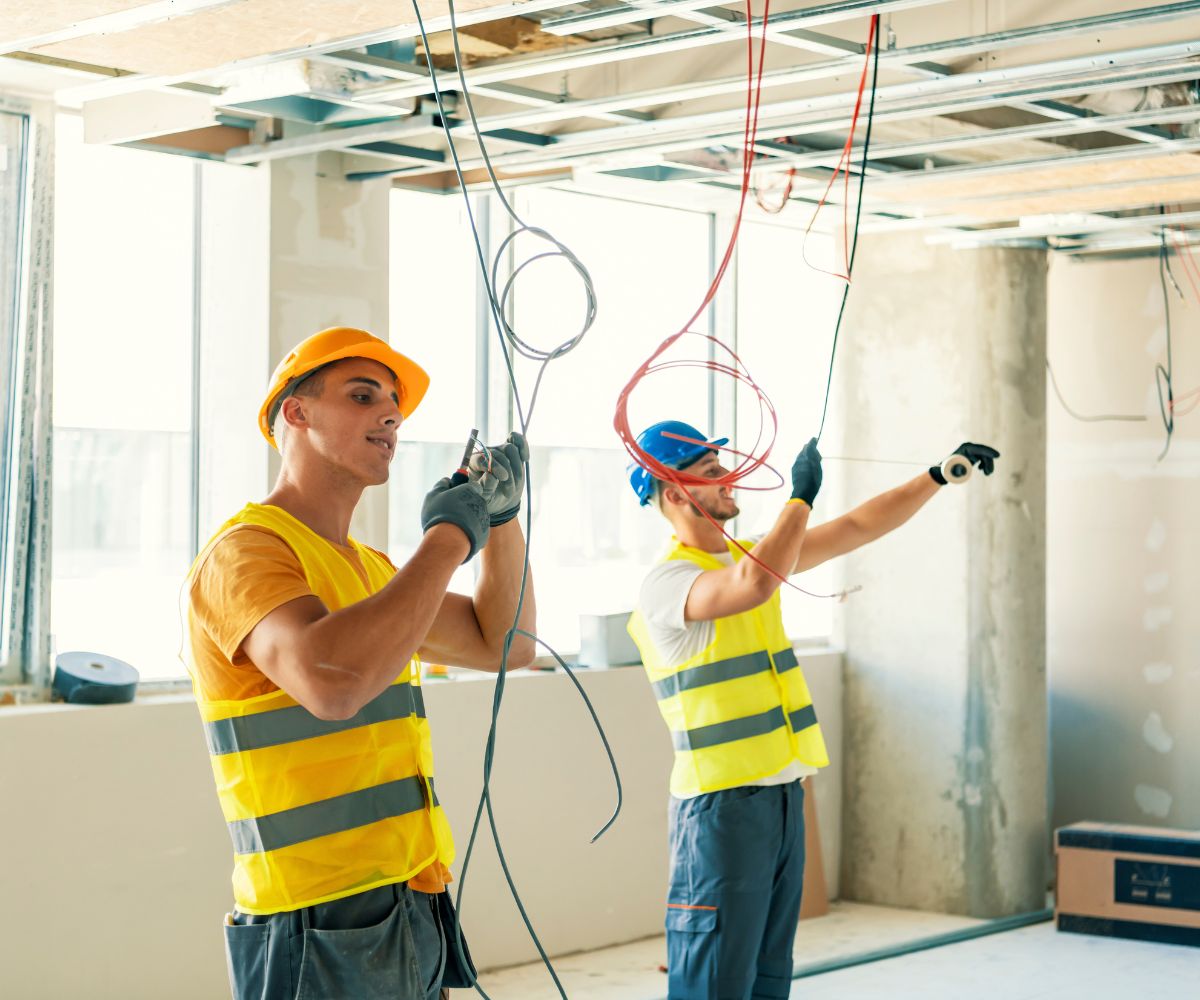 Big State Electricians crew on a residential job site